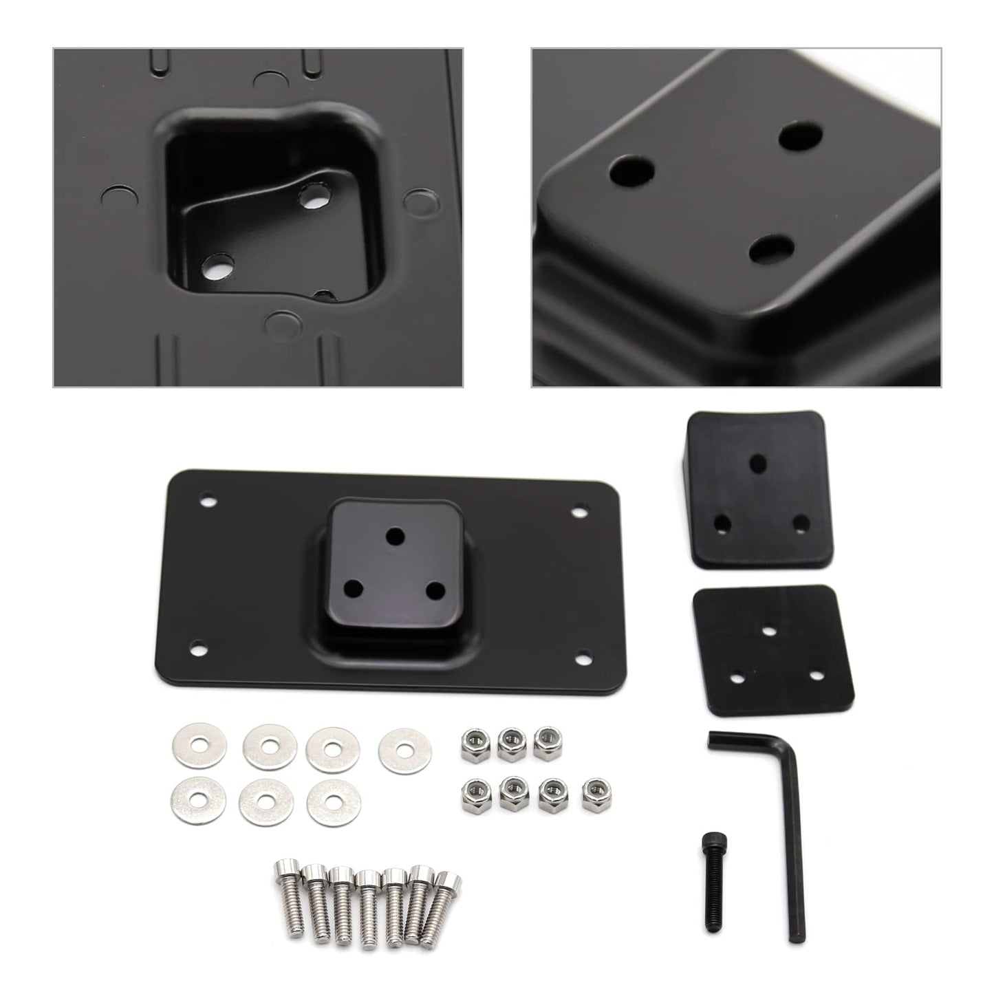 UOIENRT 3-Hole Laydown License Plate Mount Bracket Kit, Replacement for Harley Davidson License Plate Mounting Kit 1973-Up