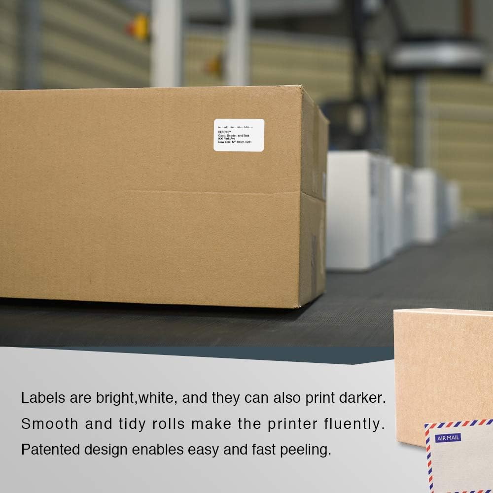 BETCKEY - Compatible DYMO 30347 (1" x 1-1/2") Book Spine Labels - Compatible with DYMO Labelwriter 450, 4XL, NOT FIT 550 & 5XL [10 Rolls/7500 Labels]