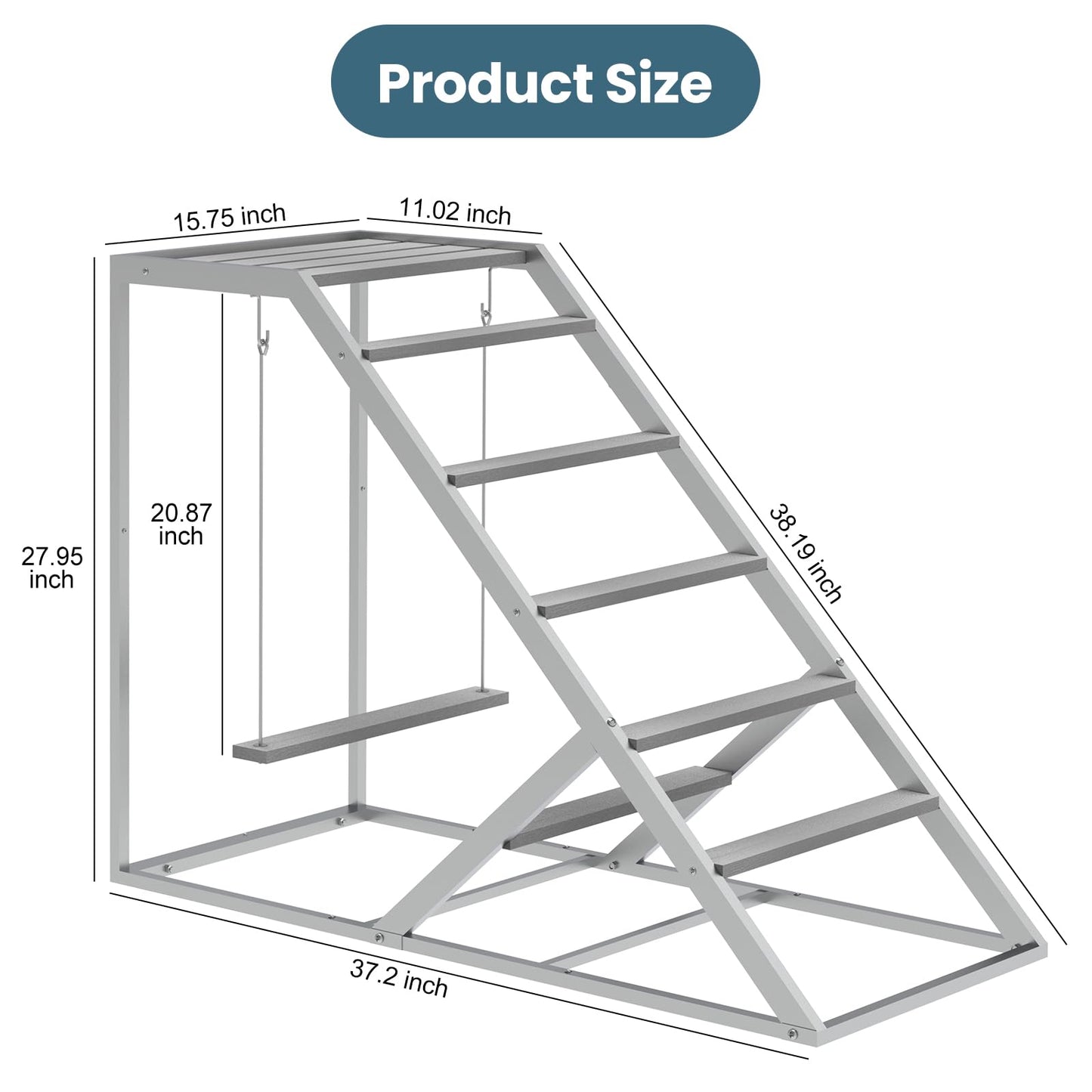 Chicken Coop Perches with Swing, Roosting Bars, Chicken Run Accessories Toy, Wooden Ladder for Pet's Healthy & Happy, Sturdy and Easy to Clean, Suitable for Backyard Farm (Half Sides)
