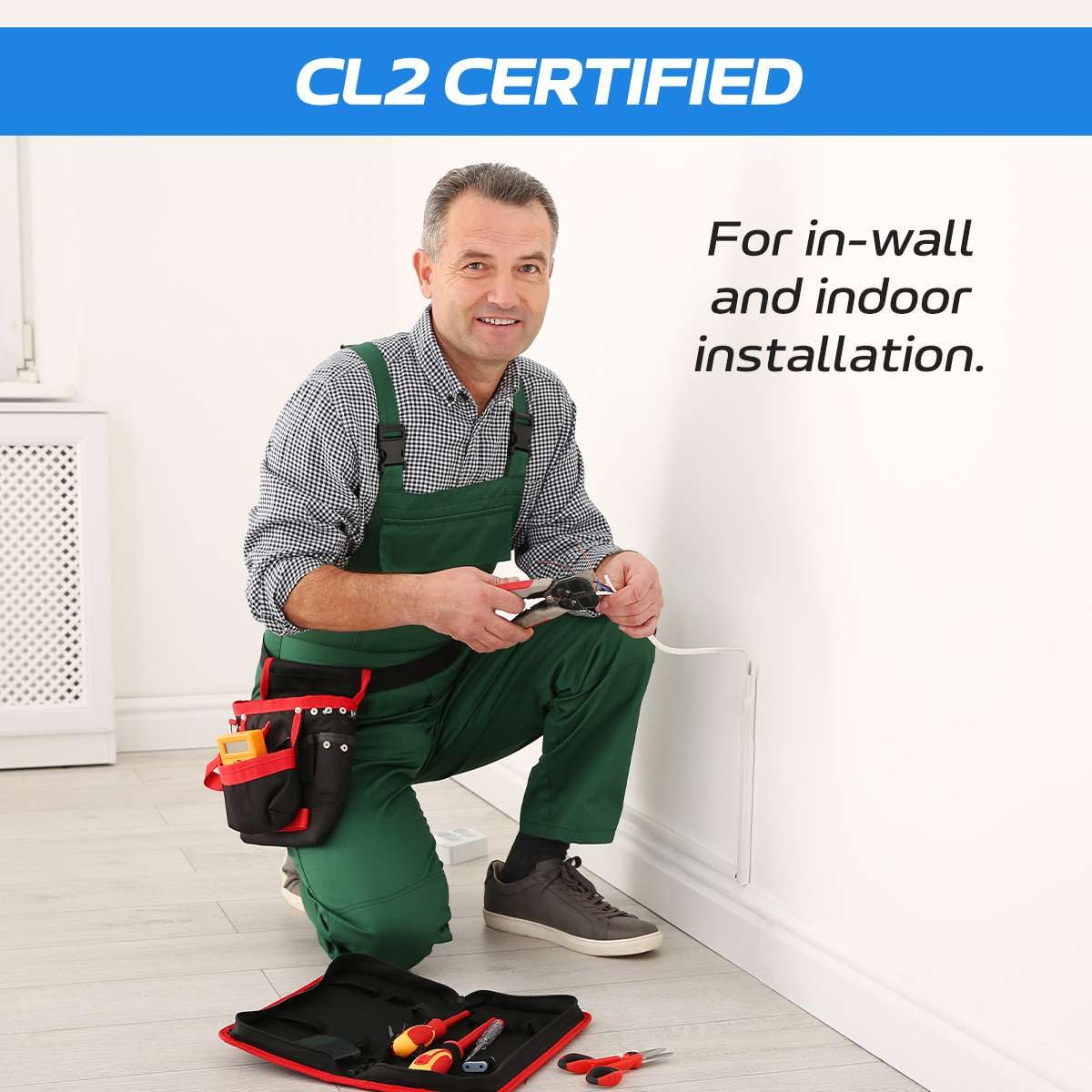 250ft 14AWG 4 Conductors 144 CL2 Rated Loud Speaker Cable Wire, Pull Box For In-Wall Installation 14AWG 4 Conductors, 250ft