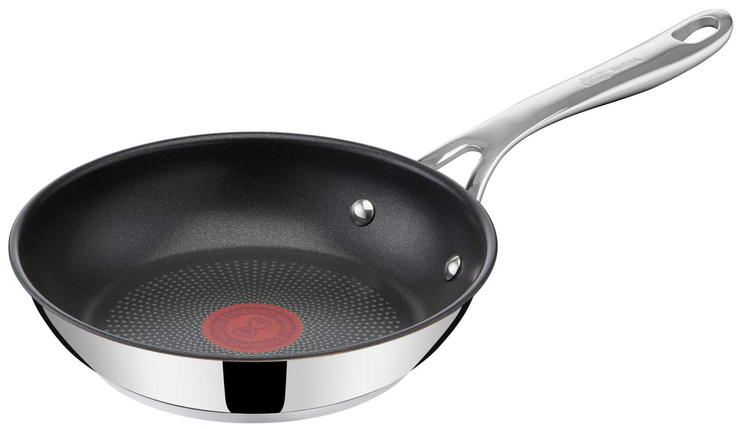 Jamie Oliver by Tefal Cooks Direct Stainless Steel 20cm/8inch Frying Egg pan, Non Stick Frying pan