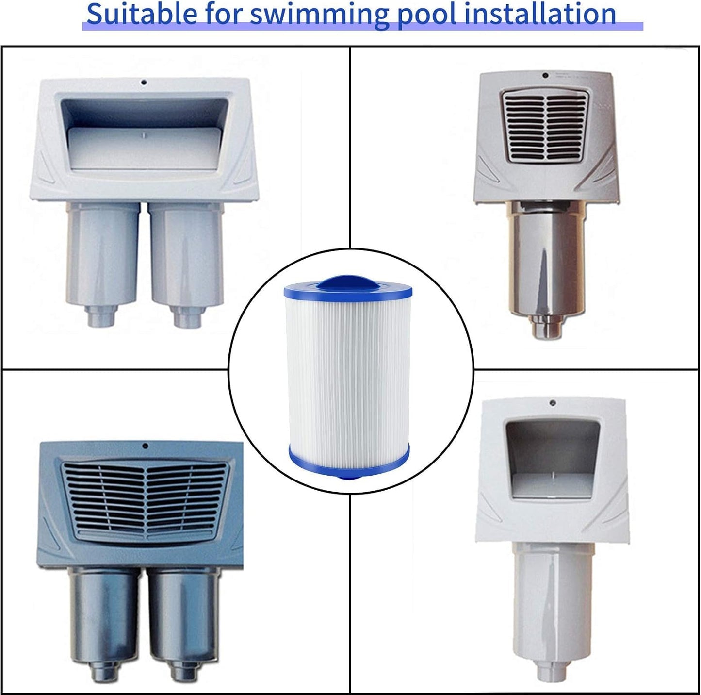 SLSM Spa Replacement Filter,pww50 spa Filter,for Viking spa Filter,6ch940 Filter,Unicel 6CH-940,817-0050,Filbur FC-0359,25252,378902,03FIL1400,1 1/2 inch SAE Thread Screw in Filter,2 Pack