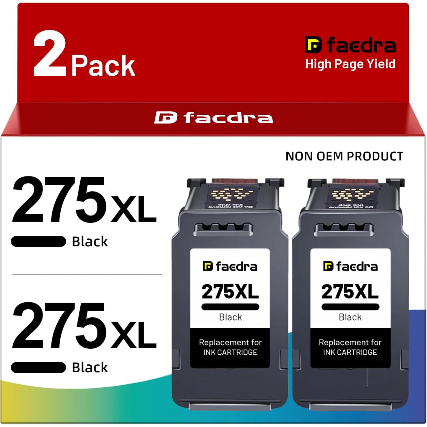 PG-275XL 275XL Black Ink Cartridges High Capacity for Canon PG-275 275 Black Ink Cartridge Compatible for Pixma TS3720 TR4720 TR4700 TR4723 TS3500 TS3520 TS3522 TR4722 Ink (2 Black)
