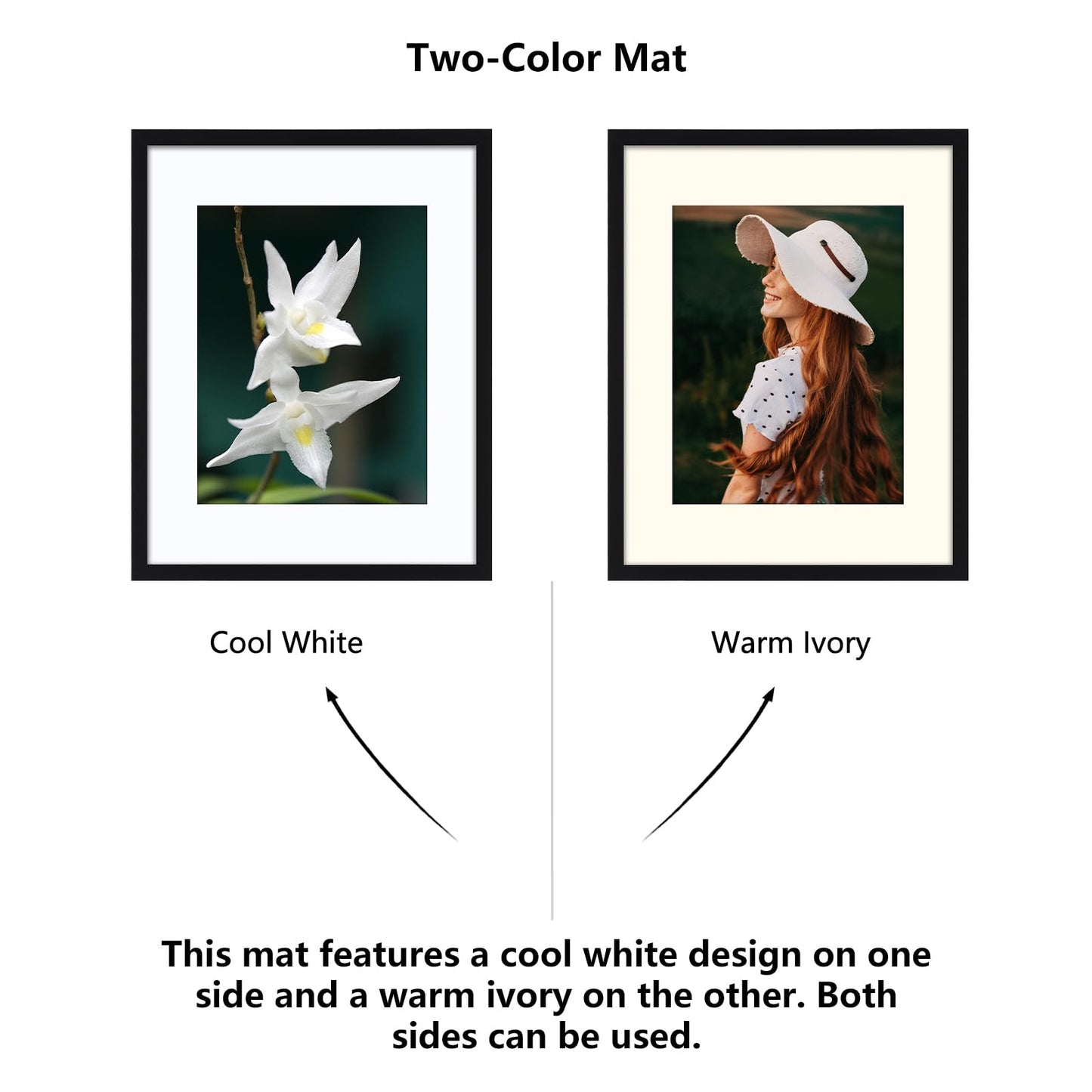 CORE ART 16x20 Frames 2 Pack, Black 16 x 20 Picture Poster Frame with Mat for 11x14 or without Mat for 16 by 20, Wall Mount Horizontal or Vertical