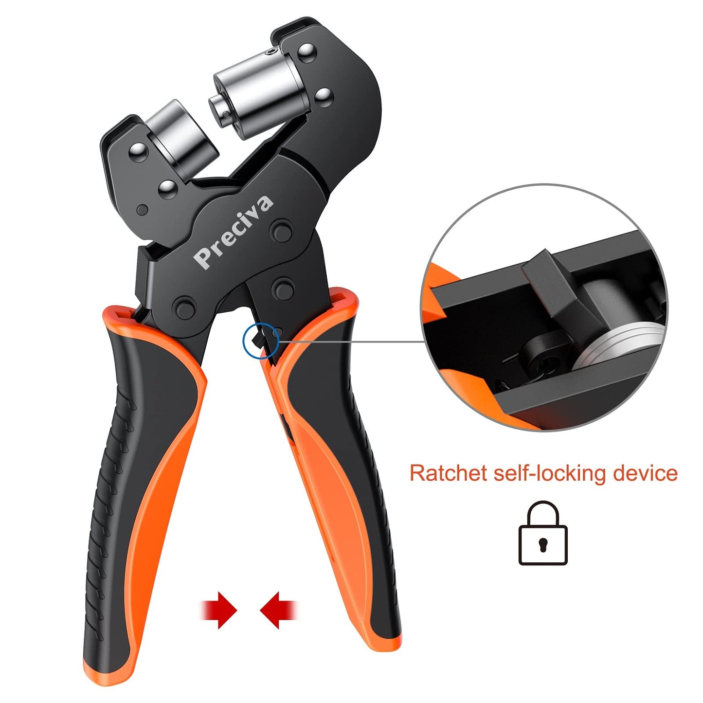 Preciva Grommet Tool Kit, Interchangeable Double Head Handheld Grommet Eyelet Plier Set for Advertising Poster, Banner, Portable Manual Puncher with 400pcs Silver Grommets of 3/8 Inch,1/4 Inch