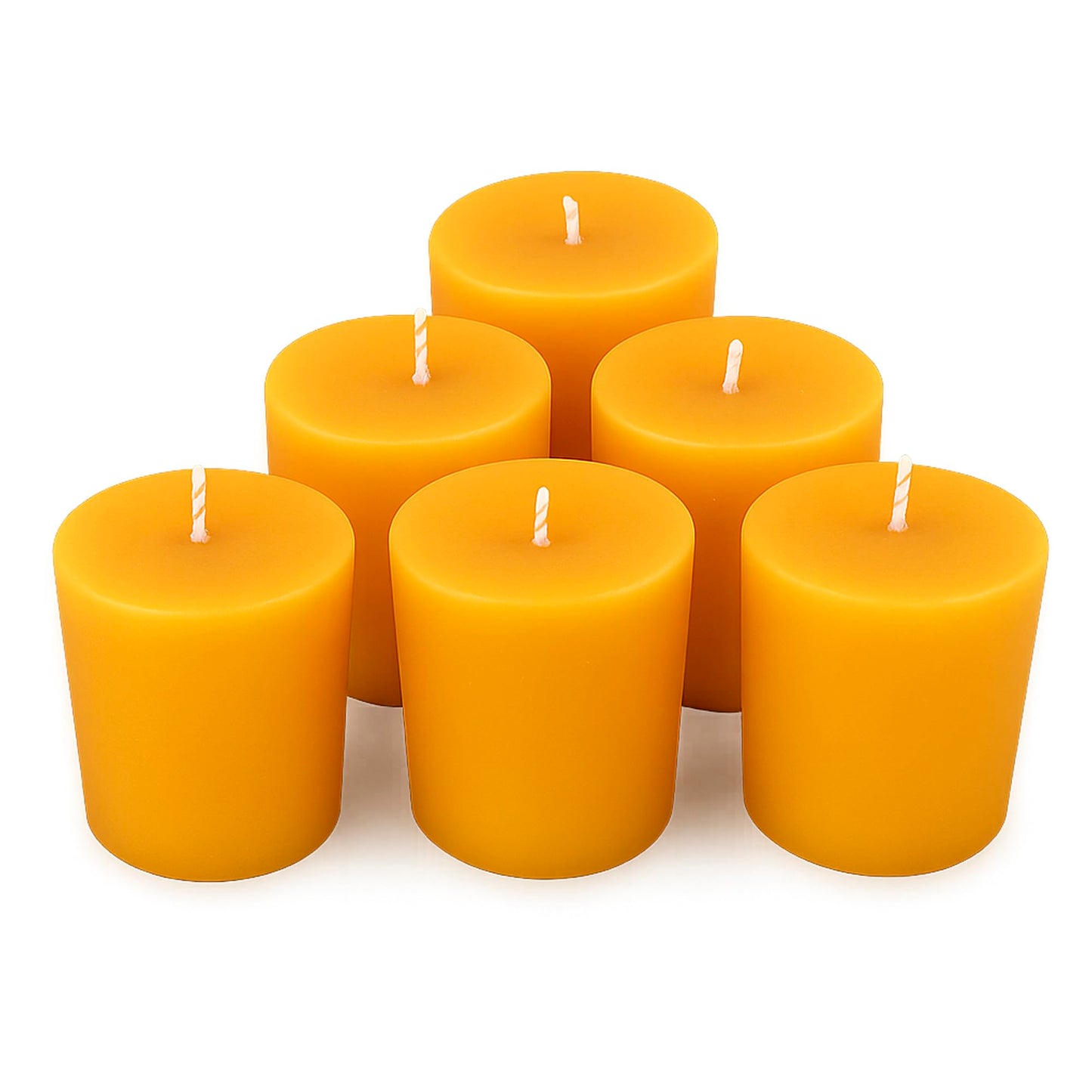 Pure Canadian Beeswax Votives Candles - 6 Pack - Cotton Wicks - Handmade in Canada - Canadian Hive - Meditation and Home Decor, No-Drip, Smoke-Less, Dye-Free - Votives Candle Set