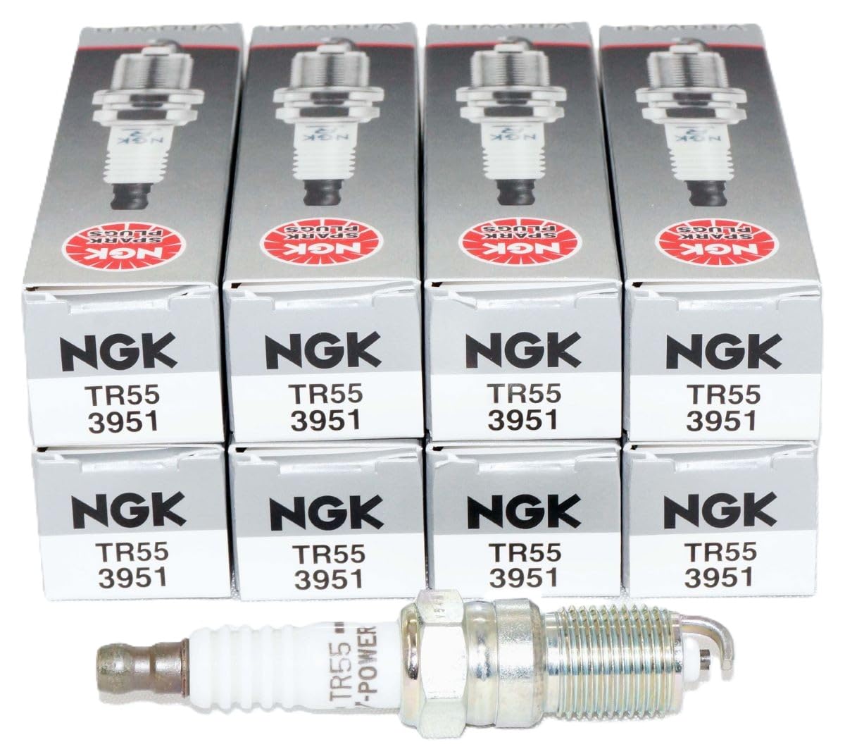 NGK 8 Pack of Genuine OEM (3951) Spark Plugs # TR55-8PK