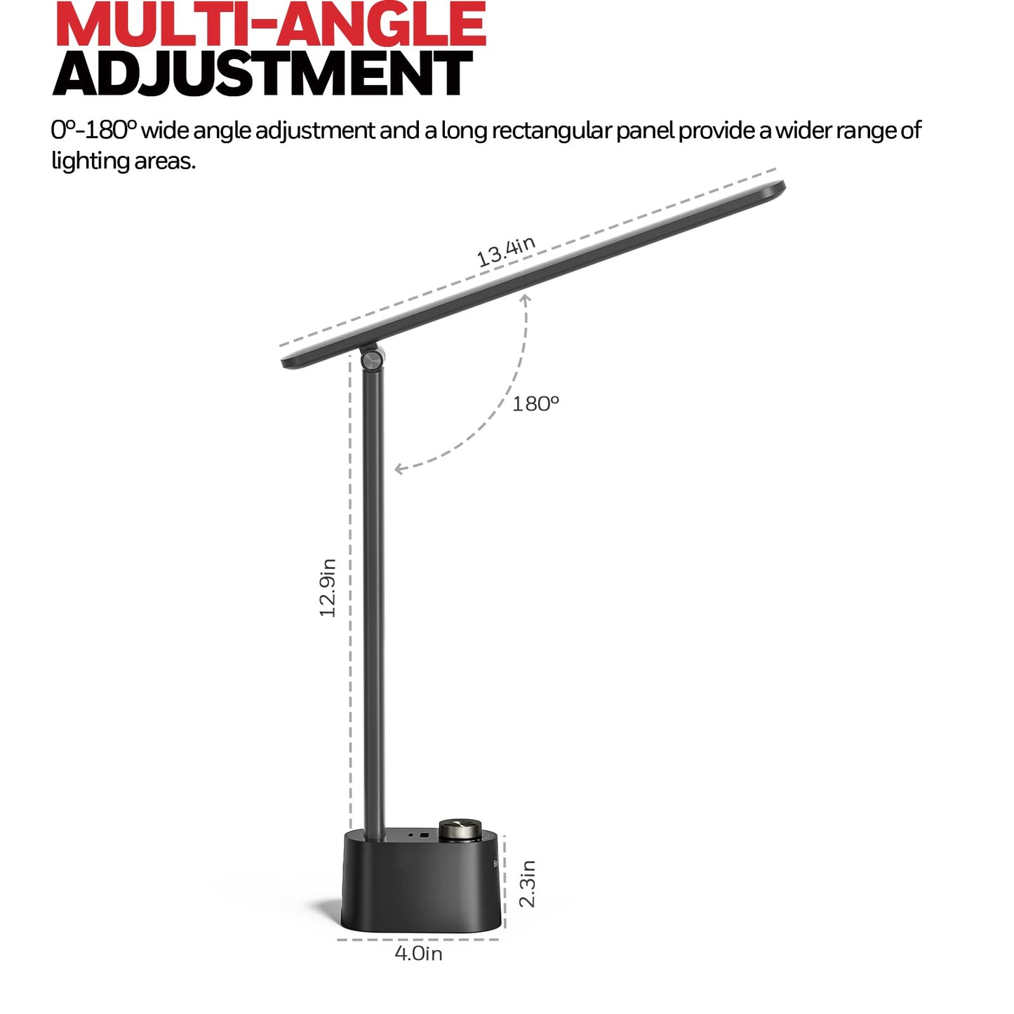Honeywell Upgraded LED Desk Lamp - H01Pro Sunturalux™ Eye-Caring Table Lamp for Home Office College Dorm, Stepless Dimmable Small Desk Light Foldable Reading Desk Lamp for Studying Working（Black