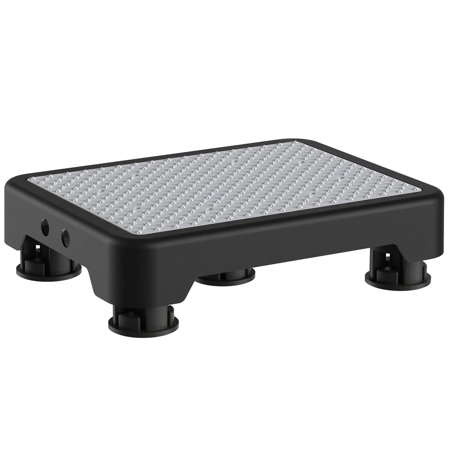 Ronlap One Step Stools for Adults, Portable Safety Step Platform for Seniors Small Plastic Bedside Mobility Wide Stepstools Elderly Assistance, Black-Gray