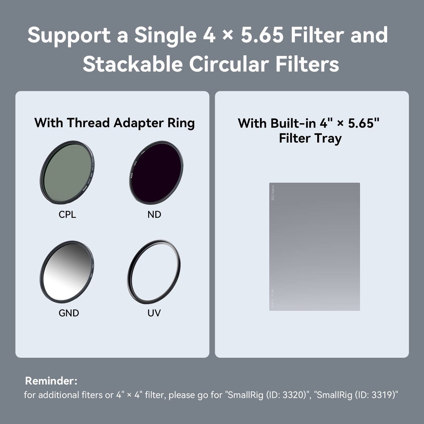 SmallRig Mini Matte Box Lite with Top Flag for DSLRs and Mirrorless Cameras, Compatible with 67mm/72mm/77mm/82mm/95mm Lenses, Comes with Filter Tray - 3575
