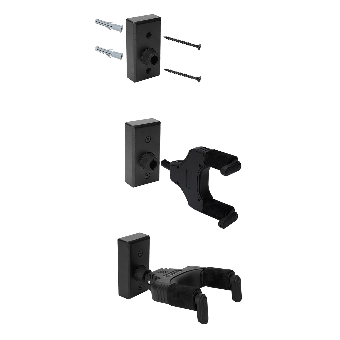 Sondery Guitar Wall Mount Hanger, Auto Lock and Adjustable Hook Holder for Acoustic and Electric Guitar, Ukulele, Bass, Banjo and Mandolin