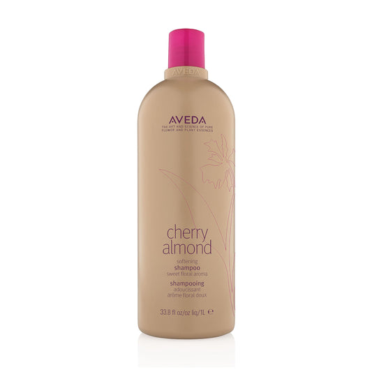 Aveda Cherry Almond Softening Shampoo | Gentle Daily Shampoo | for Normal to Dry Hair | 97% Naturally Derived* | Silicone Free | Iconic Cherry Almond Aroma of Tonka, Orange, Ylang Ylang, 1000ml