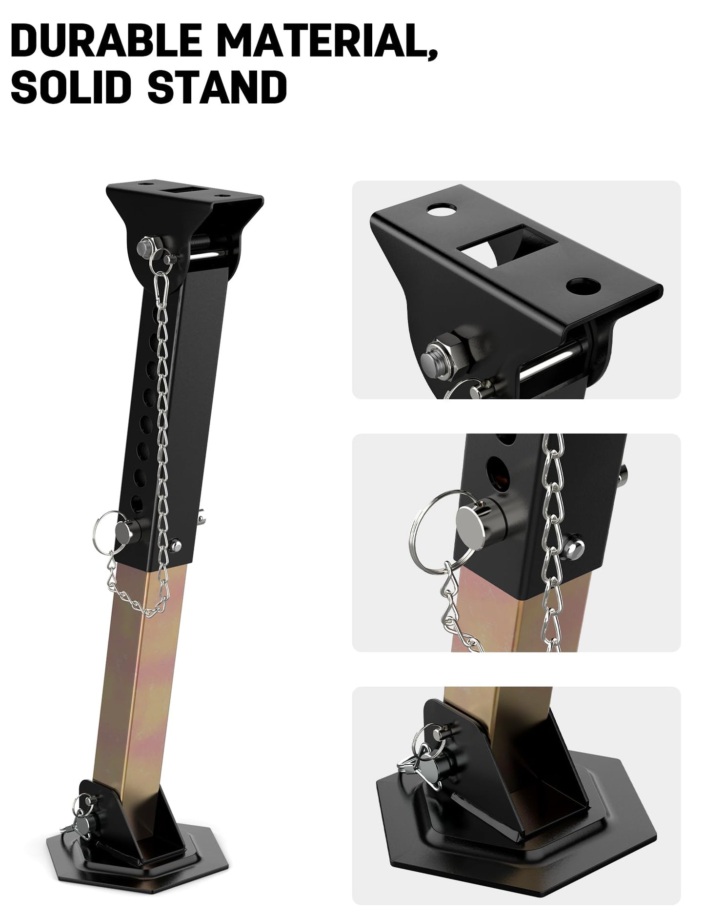 Sulythw Trailer Stabilizer Jacks Telescoping RV Camper Stabilizer Jacks Accessories 2PCS Adjustable from 12" to 18", Slide Out Supports 1000 Lbs Capacity Each