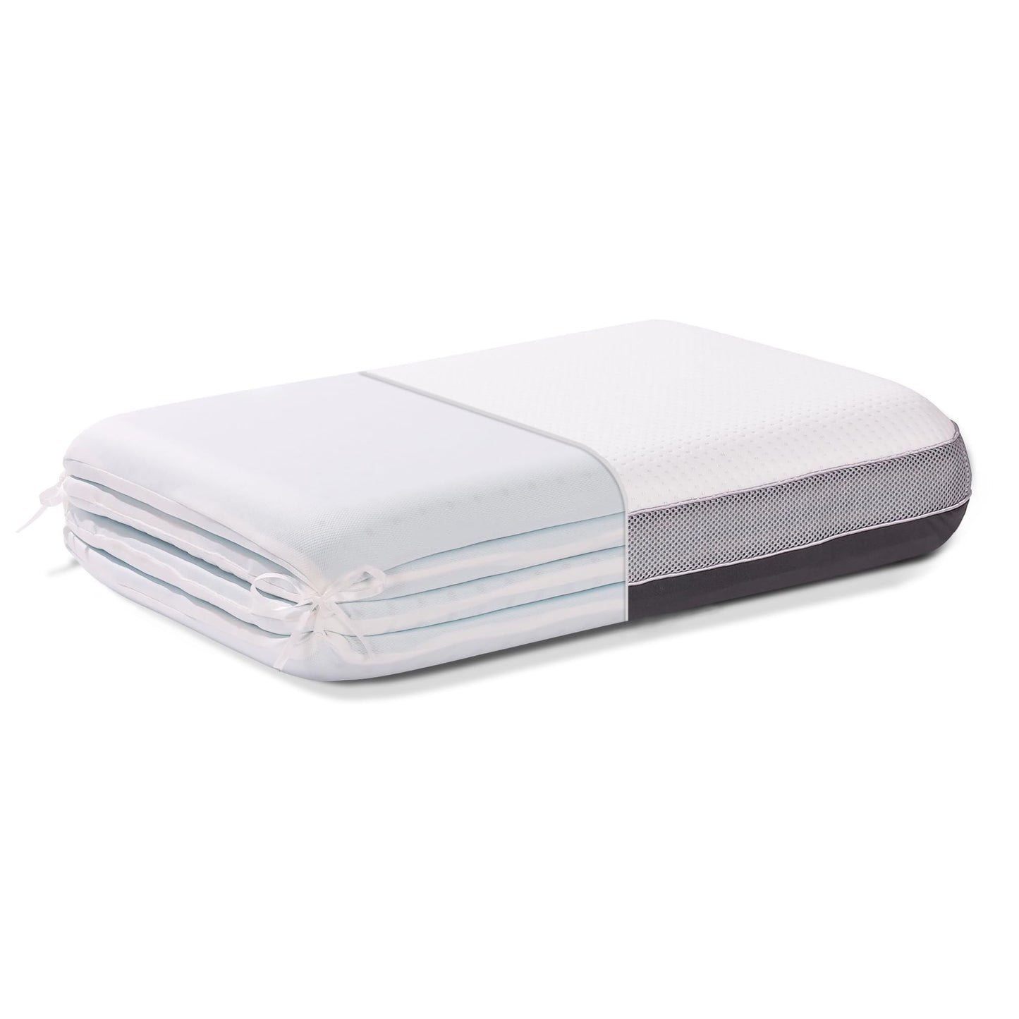 PAROLL Adjustable Pillow Ultra Thin Flat for Sleeping Memory Foam Layer Low Profile Slim Pillow for Stomach, Back, Side Sleepers