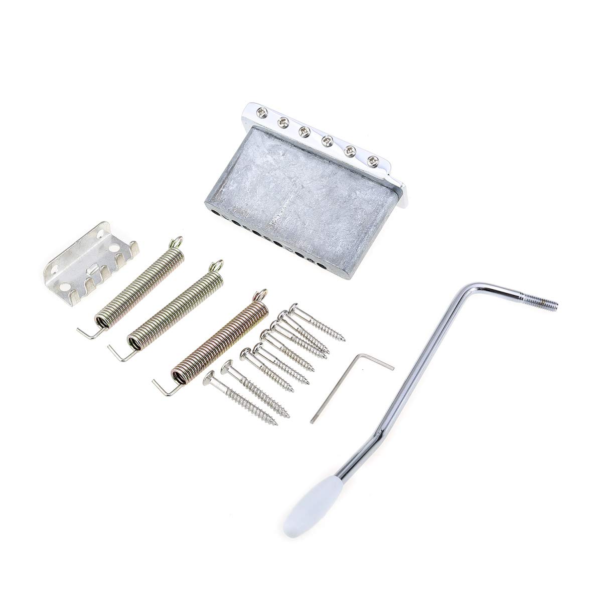 Musiclily Pro 56.5mm Vintage-style Guitar Strat Tremolo Bridge Steel Saddles for Vintage Fender American Strat Style Electric Guitar, Chrome