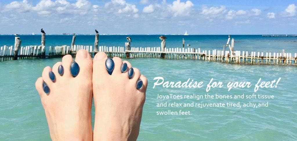 Joy-a-Toes Toe Spreaders, Toe Stretcher & Toe Spacers. ToePal For Yoga. Instant Relief for Toes, Bunion Relief, Hammer Toes , 1 pair - Small Blue