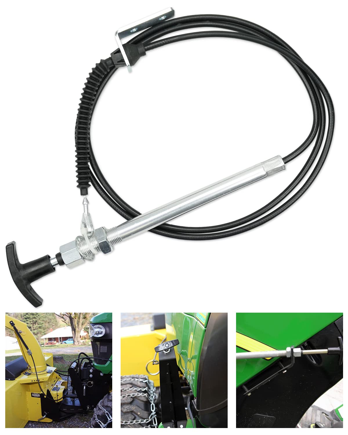 AM134404 Spout Control Input Cable Fit for John Deere, Chute Deflector Cable Fits for JD 44" Snow Blower on L 100 110 120 130 X 300 320 340 500 520 540 LA 100 110 120
