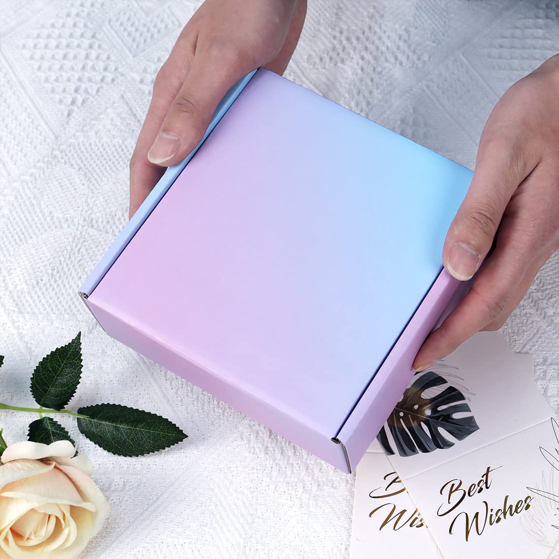 DERZIFUN 4x4x2 Inch Purple Shipping Boxes for Packaging Small Business, 45 Pack Mailer Boxes Corrugated Cardboard Mailing Box