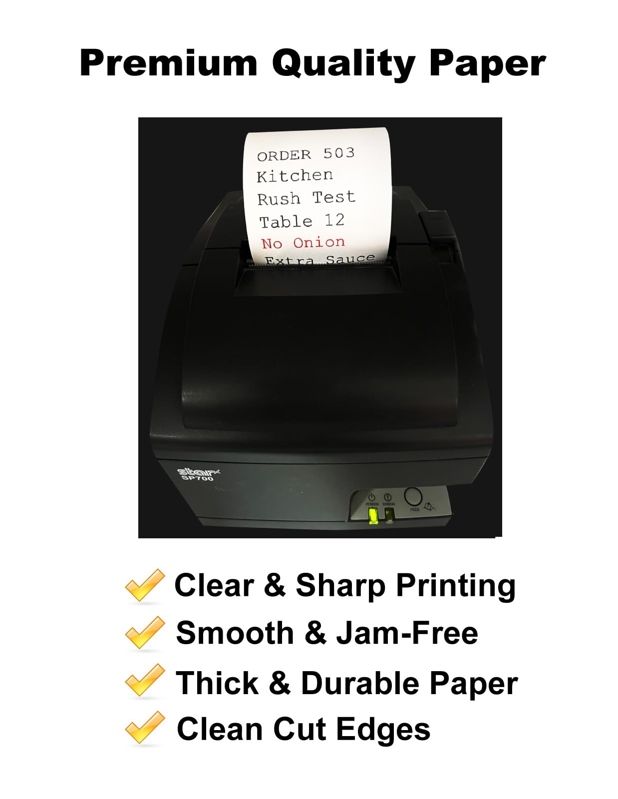 Star SP700 Kitchen Printer Paper (24 Rolls) 3" x 150' 1 Ply Bond (Non -Thermal) Receipt Paper POS Cash Register Paper for TMU200 SRP275 from 3000LABELS DIRECT
