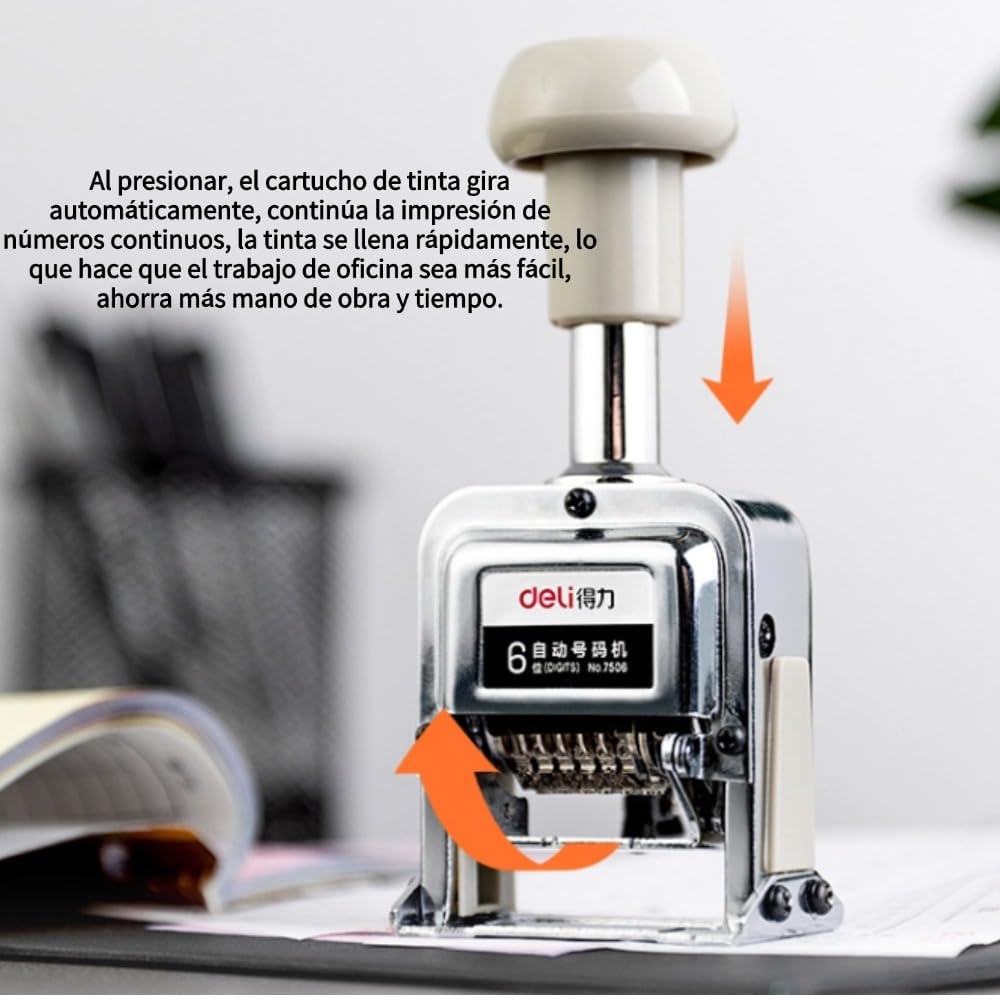 Coding Machine, Number Stamp, Automatic Numbering Machine, with 7-Digit Stamps and Automatic Code Skipping, for Consecutive Numbering, Duplicating with Digit Pen