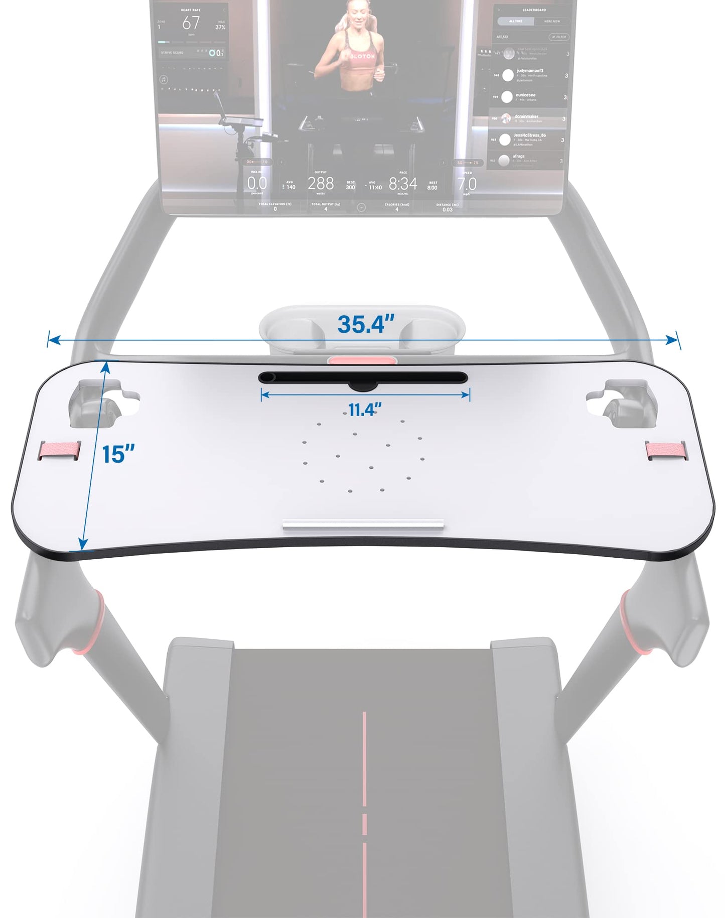 Qsxou Treadmill Desk Attachment,Laptop Stand Peleton Accessories for Tread,Workstation for Home/Office