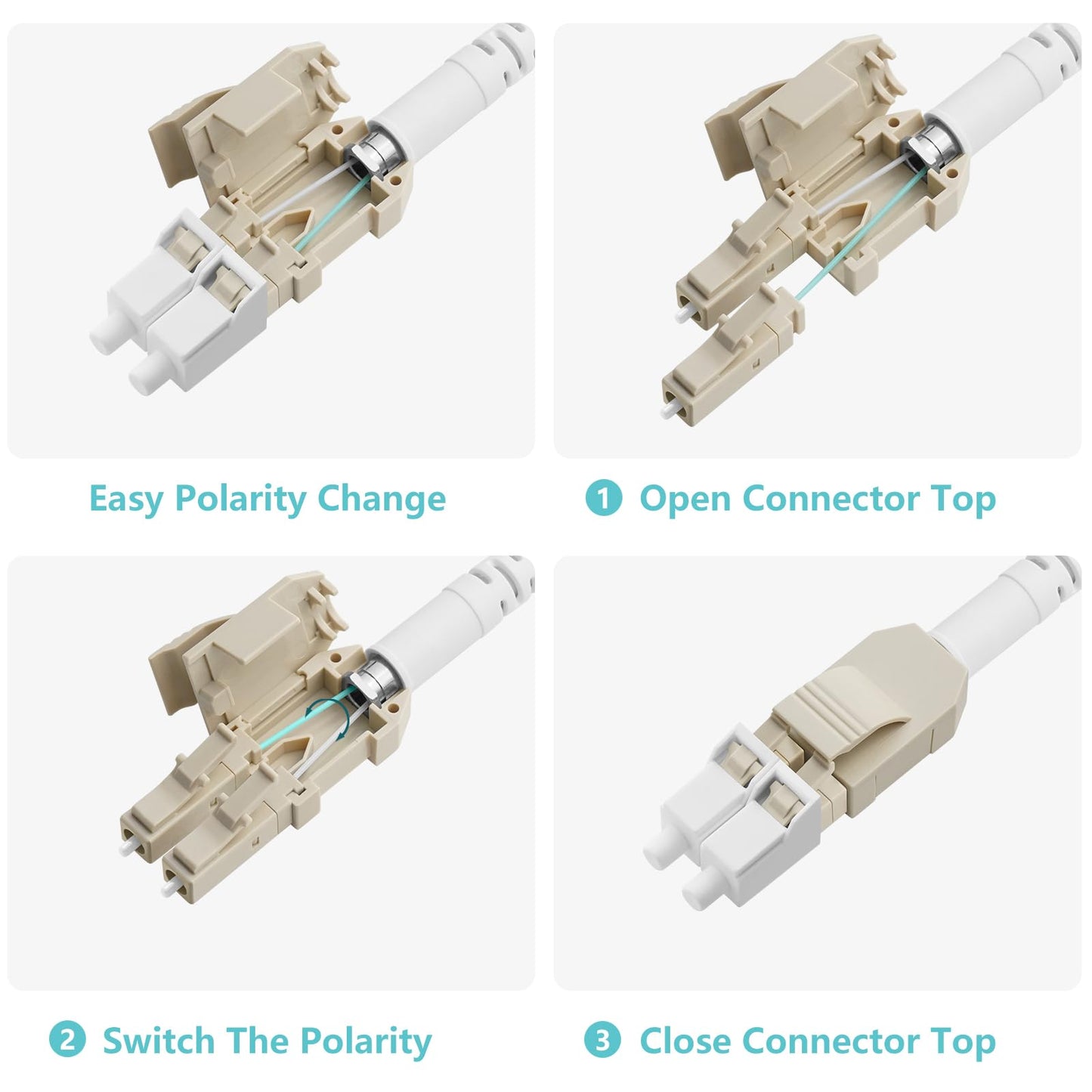FLYPROFiber- LC to LC Outdoor Armored Uniboot Fiber Patch Cable, OM3 75M/246ft Fiber Optic Cable Cord LSZH 10GB Multimode Duplex 50/125um Length Options: 10m-100m, OD-3mm