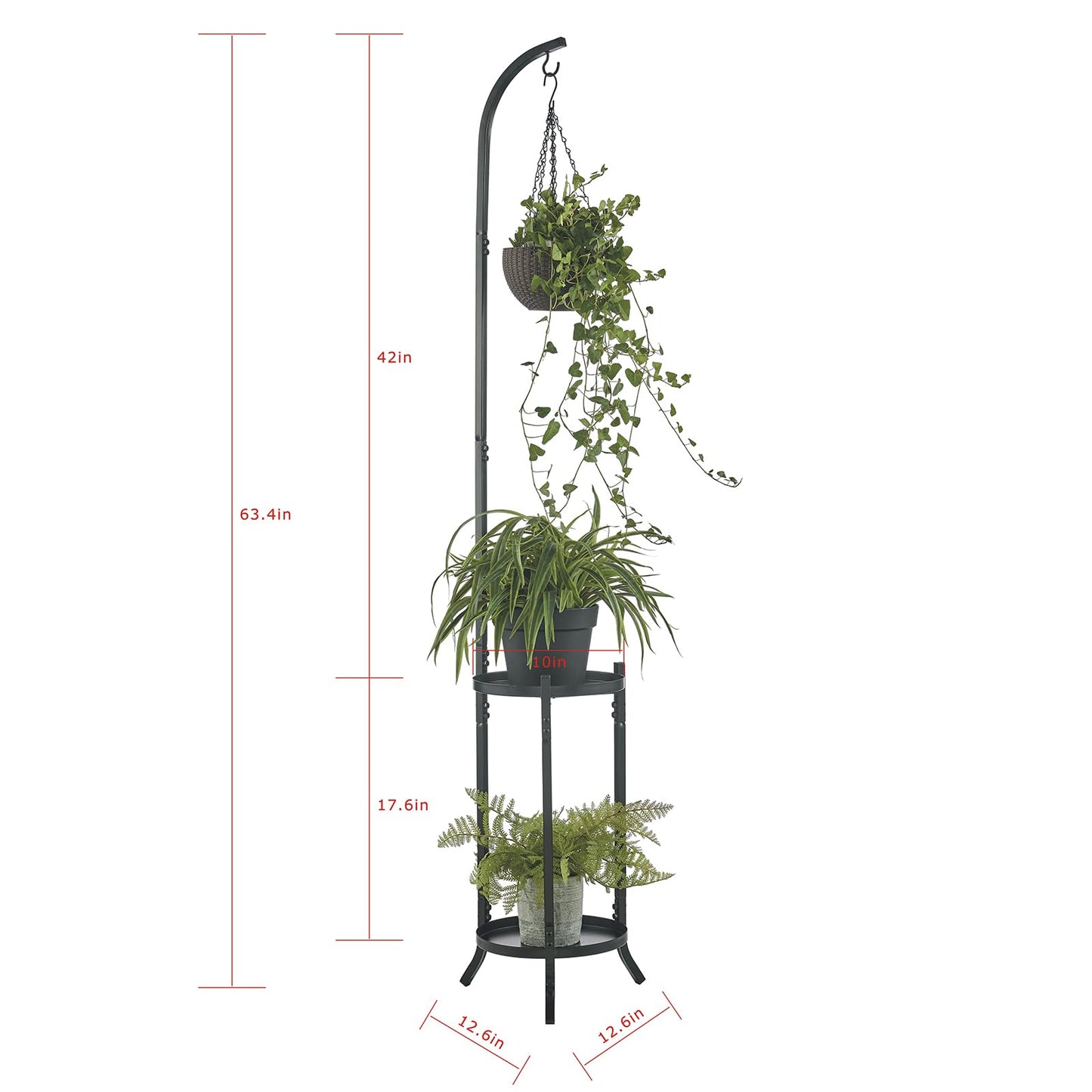 3 Tier Metal Plant Stands, Metal Corner Tall Plant Stands for Multiple Plants, Modern Flower Pot Holder Shelf Display Rack