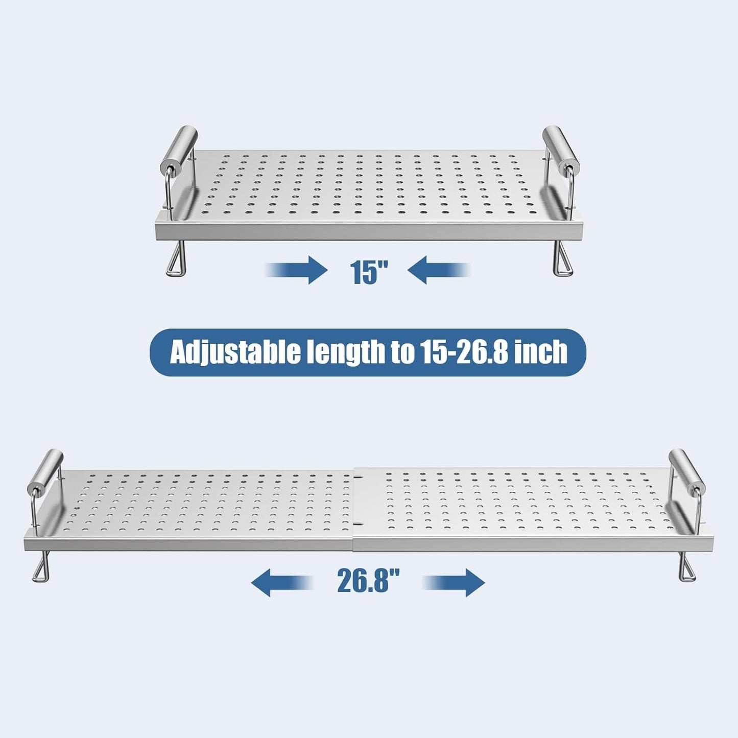 Adjustable Griddle Warming Rack for Blackstone 17 22 28 36 Inches Griddle,304 Stainless Steel Universal Grill Roasting Stand Accessories for Weber Charbroil and Most Tabletop Flat-top Grills