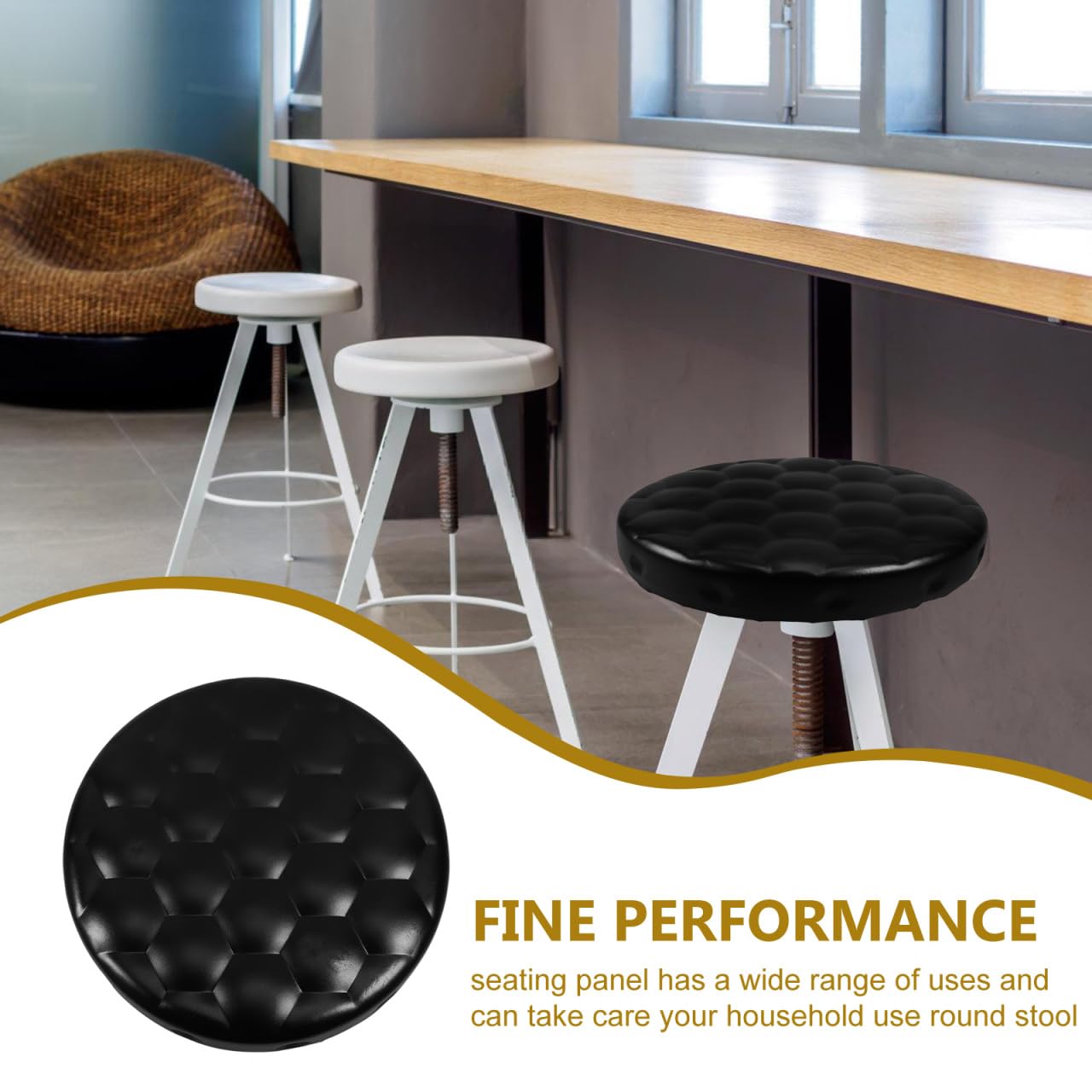 SEWACC Lift Chair Replacement Seat Cushion 15 Inch Round Foam Pad for Bar Stools and Office Chairs Comfortable Memory Foam Seat for Home and Kitchen Use