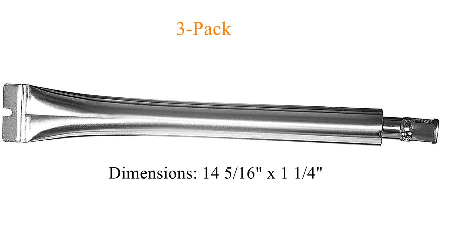 BBQ Accessories 14.31 inch Tube Burner for Broil King Signet, Durable Stainless Steel Grill Replacement Parts Sovereign Gas Grills, Set of 3-Pack