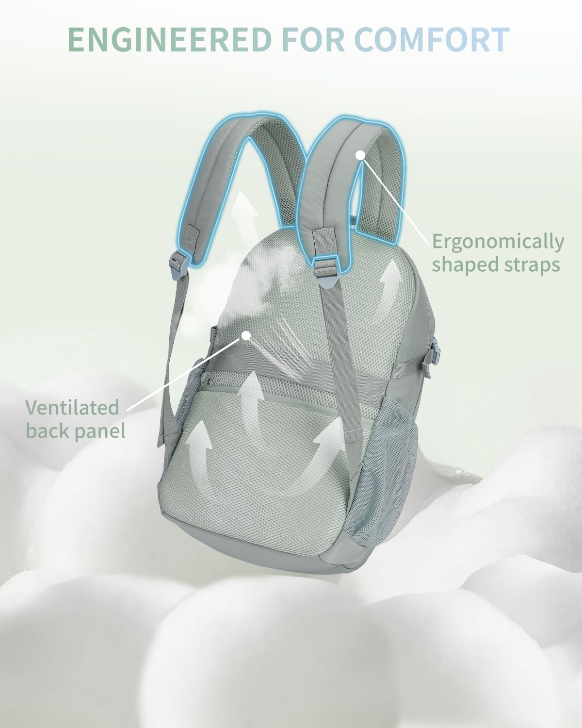 ECOHUB Travel Backpack for Women Men, Carry On Backpack with 17.3" Suspended Laptop Bag, 28L Flight Approved Fashion Water-Resistant Lightweight Daypack with 12 Pockets for Causal Work College, Green