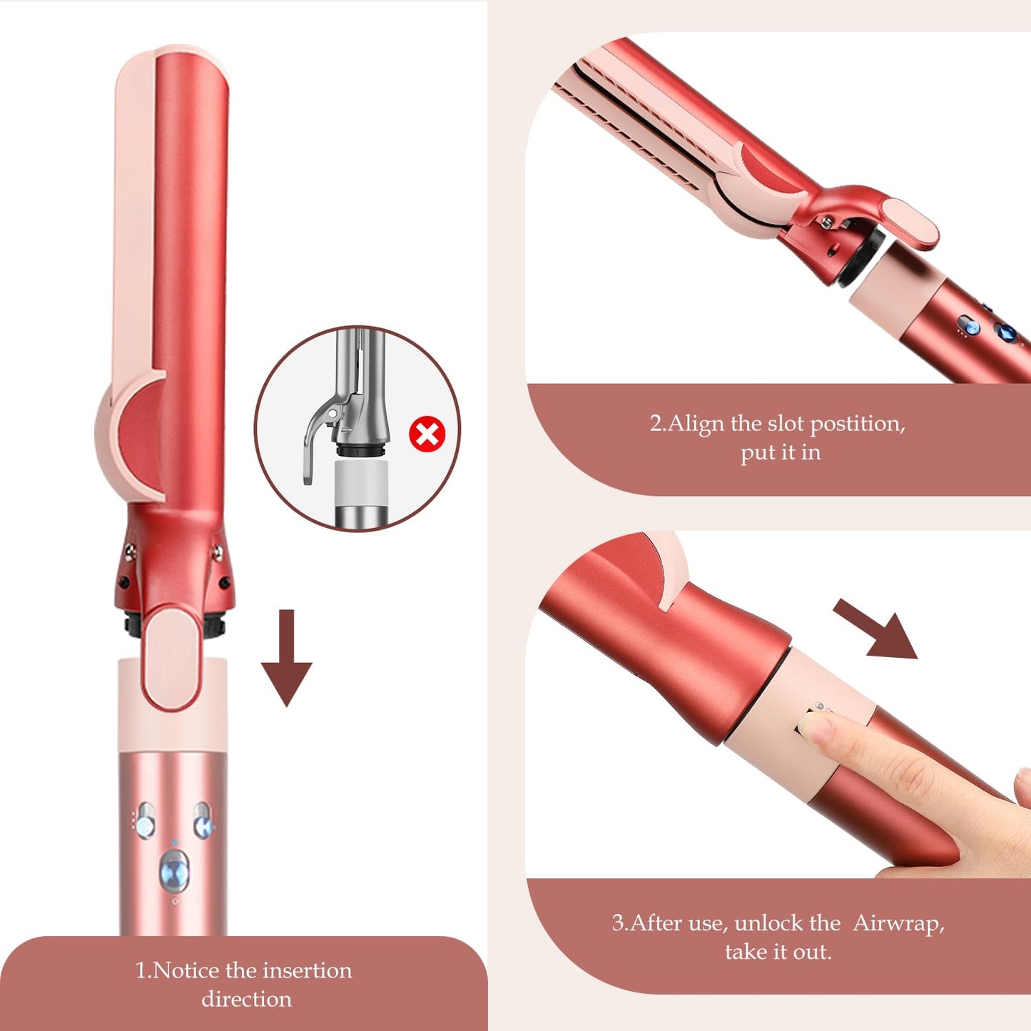 Airflow Attachment for Dyson Airwrap Styler, Nozzles Attachment for Smooth Hair Style with Less Damage and Breakage for Dyson Airwrap HS01 HS05 HS08