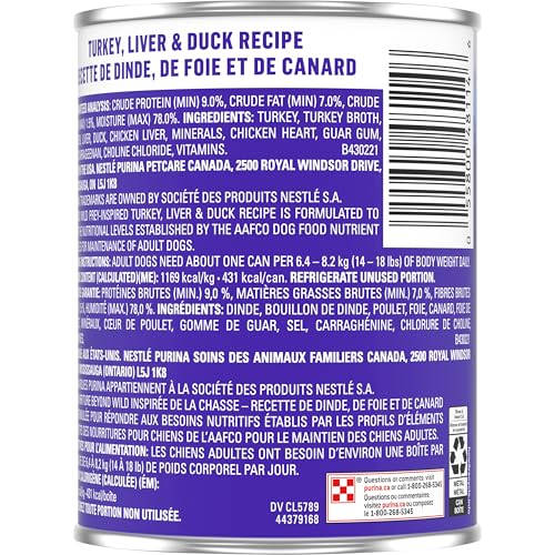 Beyond Wild Wet Dog Food, Turkey, Liver & Duck Recipe - 368 g Can (12 Pack)