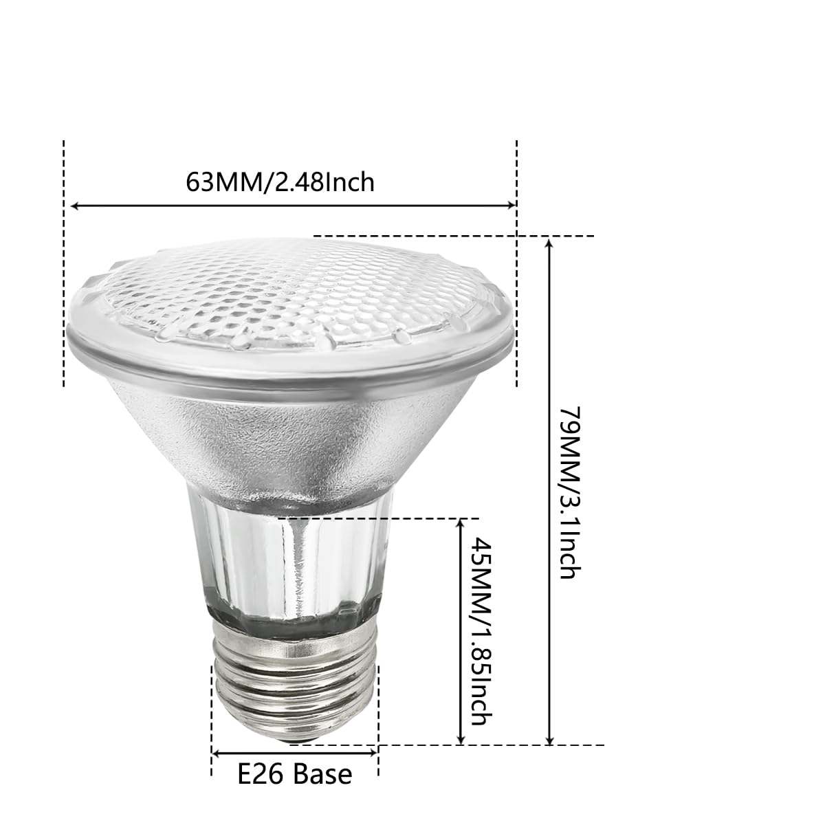 BOGAO Par20 Bulbs, 6 Pcs 120V 50W Par20 Light Bulbs, E26 Medium Base Long Lasting Life High Output Reflector Flood Lights Replacement Range Hood Light - Warm Light