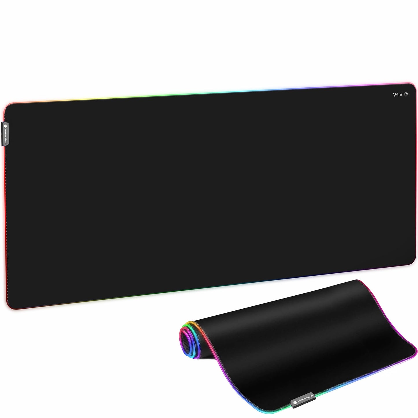 VIVO Extra Large 71 x 30 inch Full Size Desk Pad with RGB Lighting for Office Ambience and Immersive Gaming, Oversized Mouse Pad Table Top Cover, 12 Color Modes, Non-Slip Base, Black, DESK-PAD72