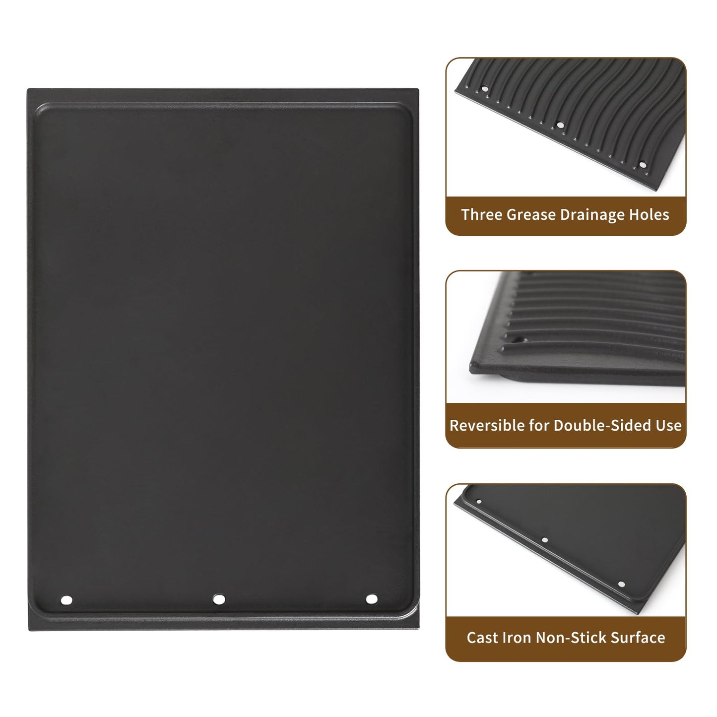 56040 56041 BBQ Griddle for Napoleon Prestige 500 Prestige Pro 500 665 825 and LEX 485 605 730 Series Grill Replacement Parts Cast Iron Reversible Griddle Insert BBQ Accessories