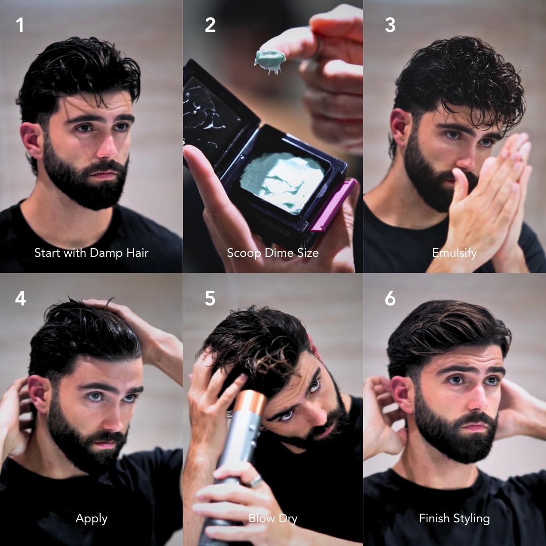 BLUMAAN Hydrating Pomade - Low Shine, High Hold | All Hair Types | Water Based | Easy To Wash - Ideal for Quiffs, Pompadours, Ducktails & Slick Back Looks - 2.5 oz