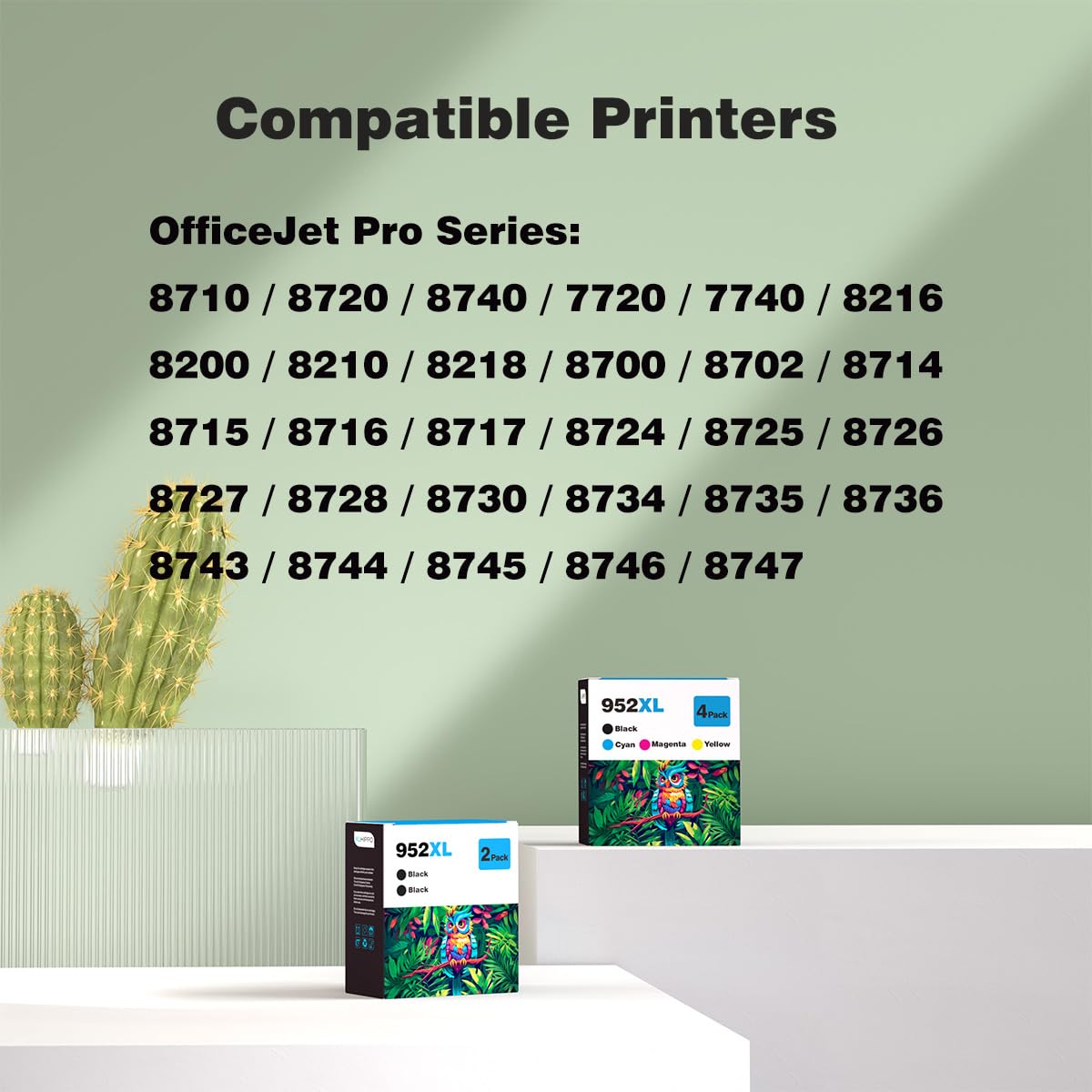 952XL Black Replacement for HP 952 952XL Black Ink Cartridges Works on HP OfficeJet Pro 8710 7740 8720 8715 8210 7720 8702 8730 8740 8725 | 2 Black 952 XL + Upgrade Device