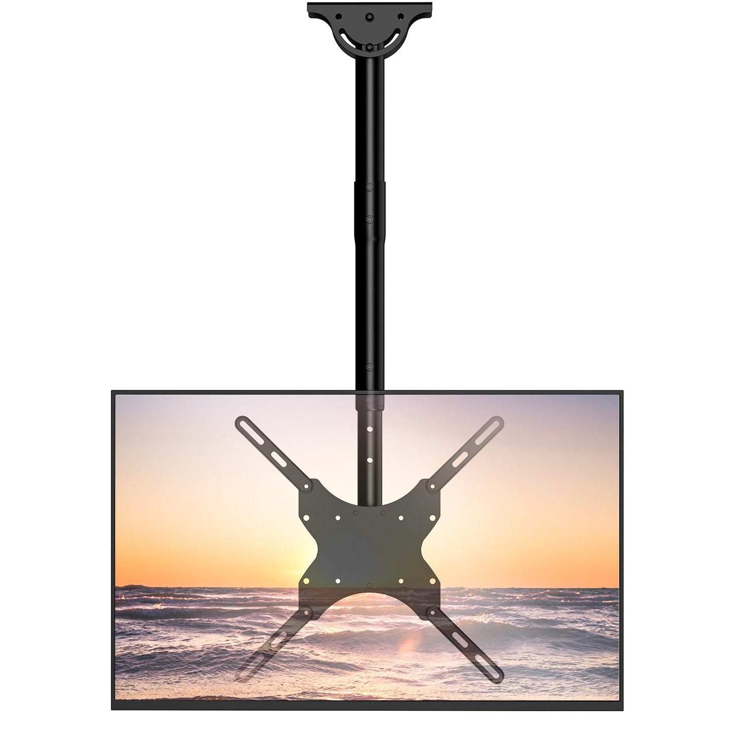 WALI TV Ceiling Mount for 26 to 65 Inch TVs, Adjustable TV Bracket Fits Most LED, LCD, OLED and Plasma Flat Screen Display, Up to 110 lbs, Mounting Holes 400x400mm (CM2665), Black