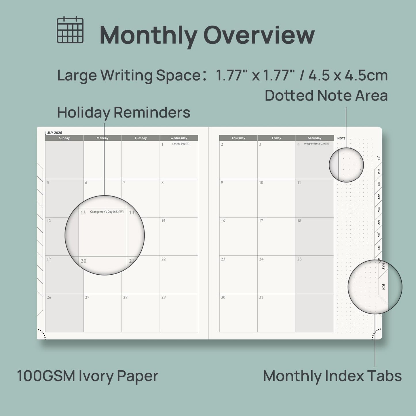 POPRUN Planner 2026-2027, Large-8.5'' x 10.5'', Academic Year Agenda (July 26 - June 27) with Hourly Time Slots, Weekly and Monthly Planner for time Management, Leather Soft Cover - Brown