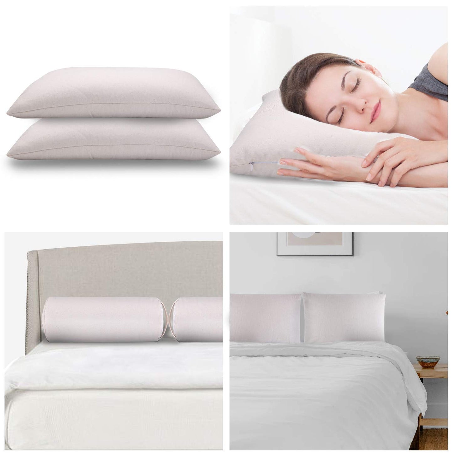 Organic Buckwheat Pillow for Sleeping, 100% Natural Premium buckwheat Hulls, Organic Cotton Cover with for Cool Sleep, Neck Support for Back and Side Sleepers, Buckwheat Pillow Refill - Large/Small (Big Size (26" x 20"))