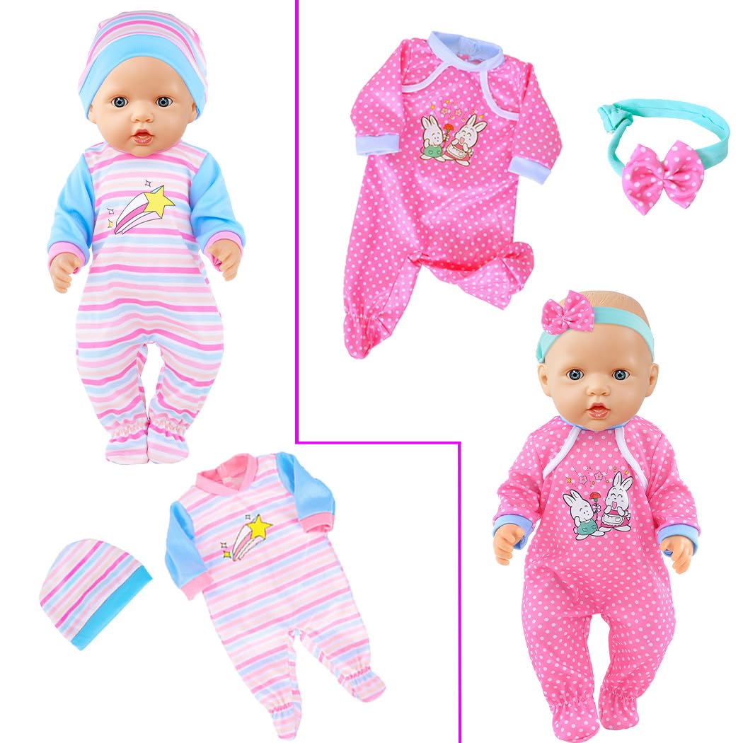 10 Sets Doll Clothes for Baby Dolls – Vibrant Outfit Perfect for 15-16-17 Inch Baby Dolls with Accessories