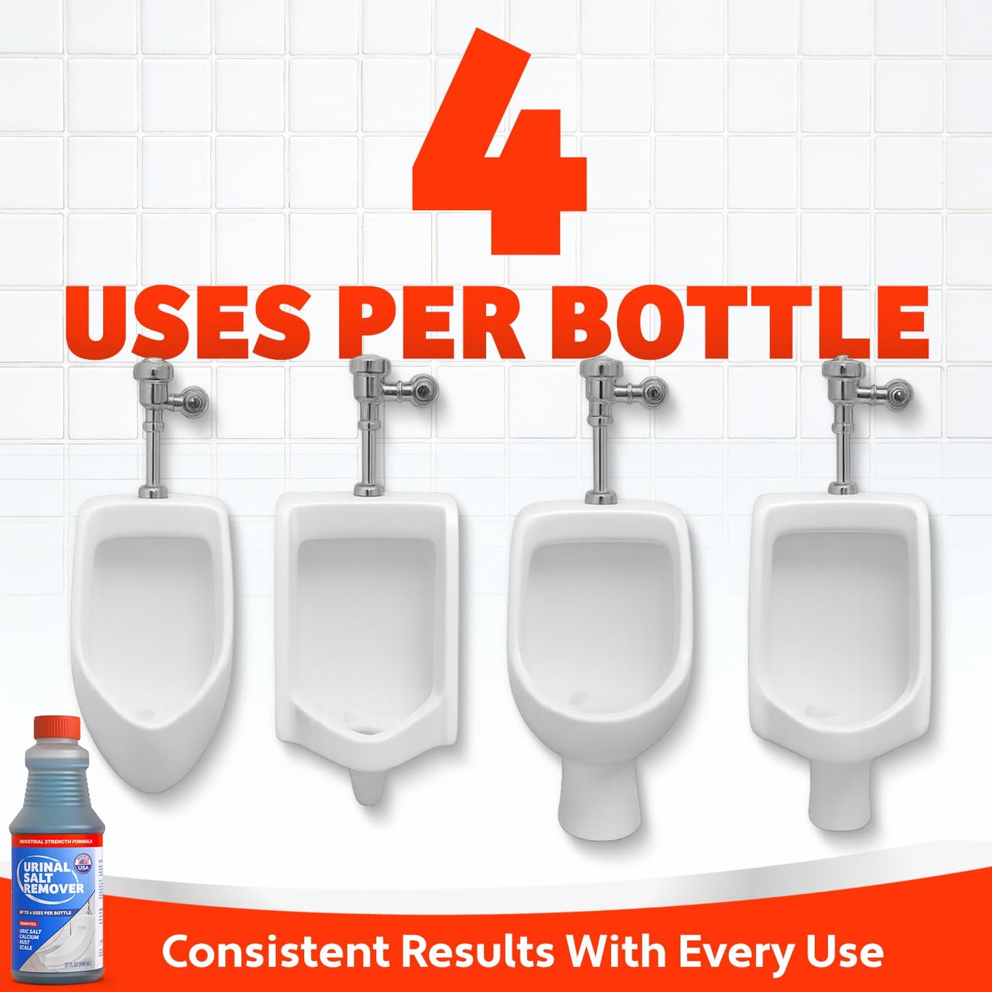 Escentile Urinal Salt Remover – Dissolves Uric Acid, Made in USA | Rust & Hard Water Scale | Drain Opener for Toilets & Urinals | Odor Control Cleaner Safe on Pipes, Porcelain, Stainless Steel – 32oz