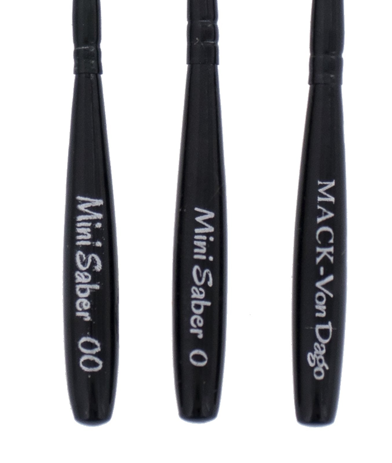 Andrew Mack Brush AMVD-MS-SET Von Dago Mini Saber Set of 3 Pinstriping Brushes Sizes 00-1