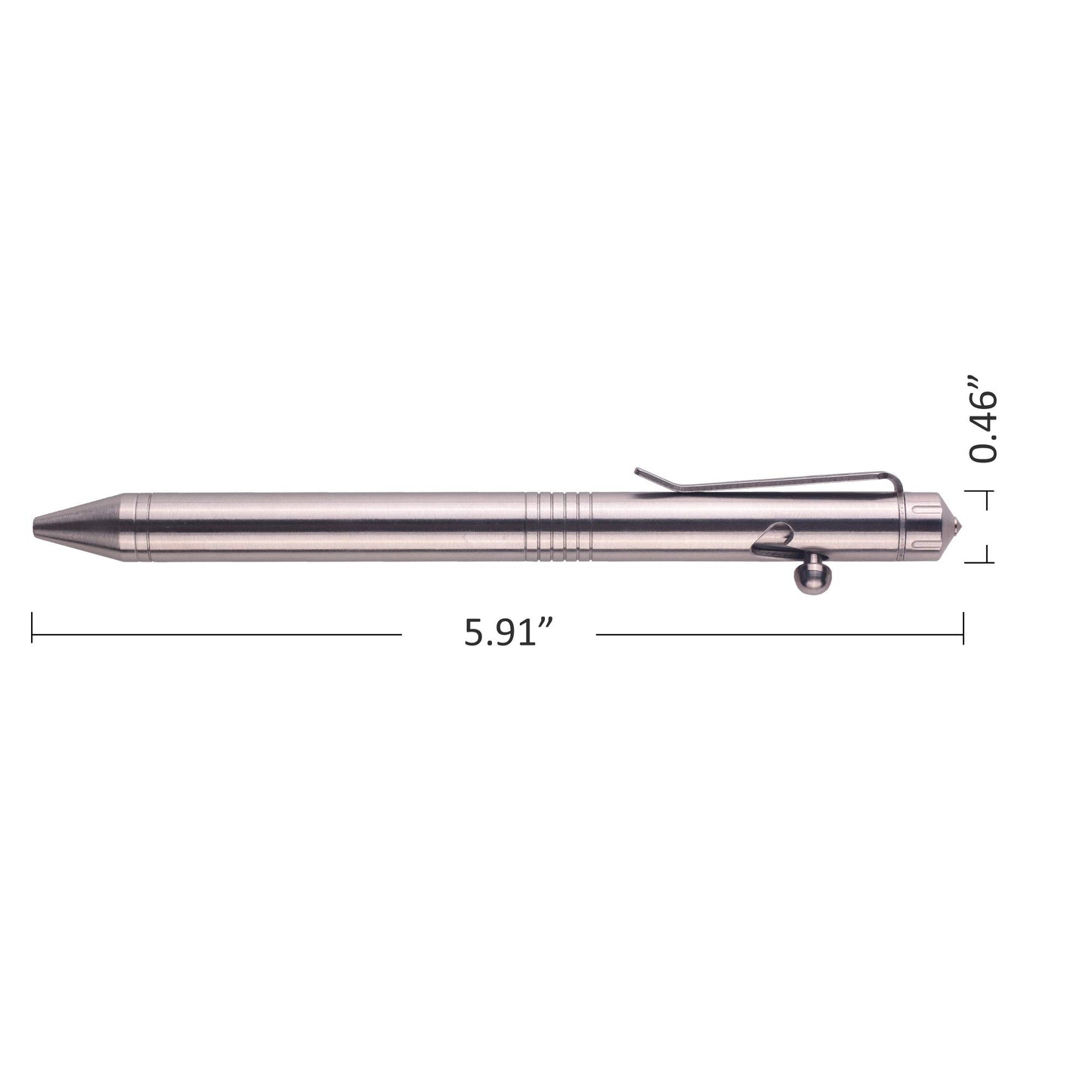 SMOOTHERPRO Bolt Action Pen Decent Stainless Steel Compatible with Pilot G2 Refill Durable Stainless Steel Clip for EDC Pocket Design (SSG050)