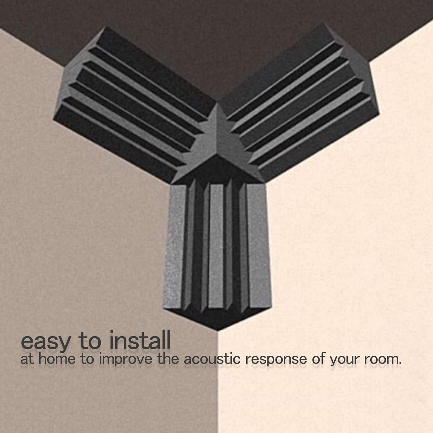 Acoustic Foam Bass Traps -12 Pack Wall Corner Studio Foam Blocks 12" X 7" X 7" Low-Frequency Sound Absorption Material for Home Studio and Theater etc. (12 Pack, Bass traps)