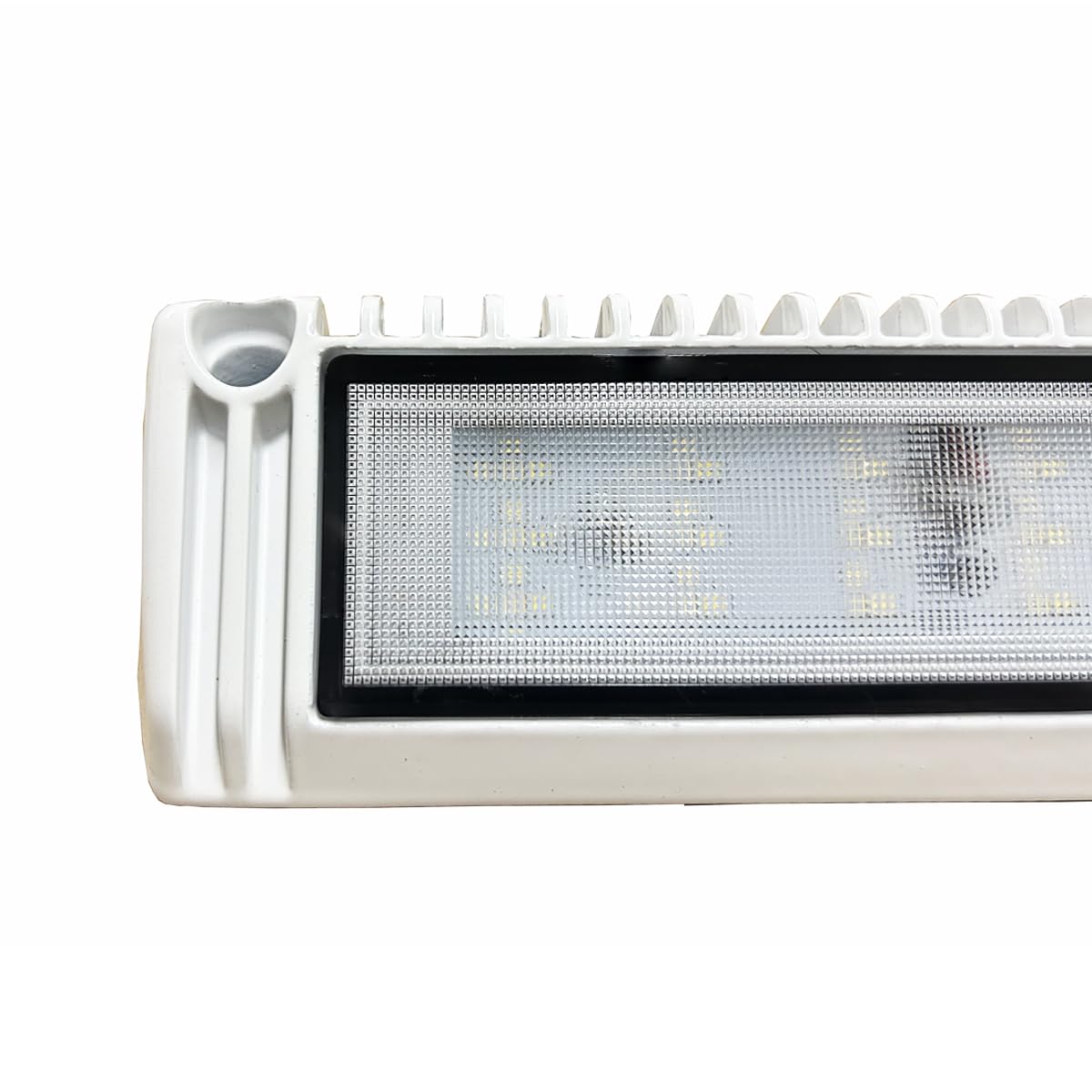 QHLightlux RV 9 inch LED Exterior Lights, Work Scene Lighting Fixture, 12V/24V DC, 6000K Cool White, Down Angle Flood Beam, High Lumen Output for Truck Boat Trailer Campervan, White Finish, 1 Pack