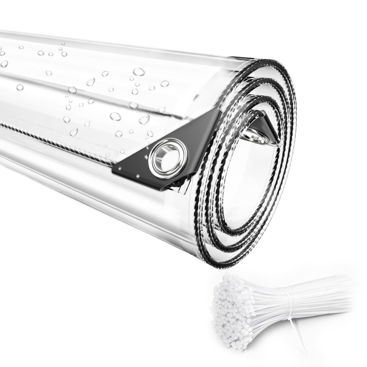 6 x 10 ft Clear Waterproof Tarp, PVC 11.8 Mil Tarpaulin with Grommets and Cable Tie, Duty Heavy Tear Resistant Cover for Camping, Plants Greenhouse, Cars, Patio and Pavilion