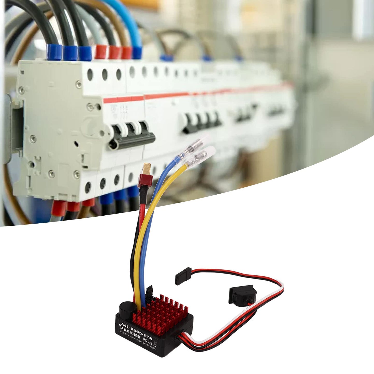 Brushed ESC, Waterproof Dustproof Brushed ESC Electric Speed Controller, ESC Brushed Motor 6V 3A BEC with 3 Modes for 1/10 RC Car, Truck Models, Boat Models, Tanks