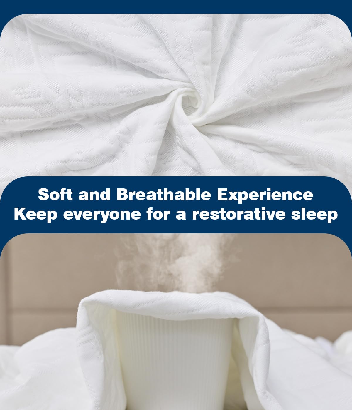 Waterproof Mattress Protector King Size, Soft Breathable Mattress Pad with Deep Pocket 8"-21", Noiseless 3D Air Fabric Cooling Mattress Cover for Bed, Machine Washable, White